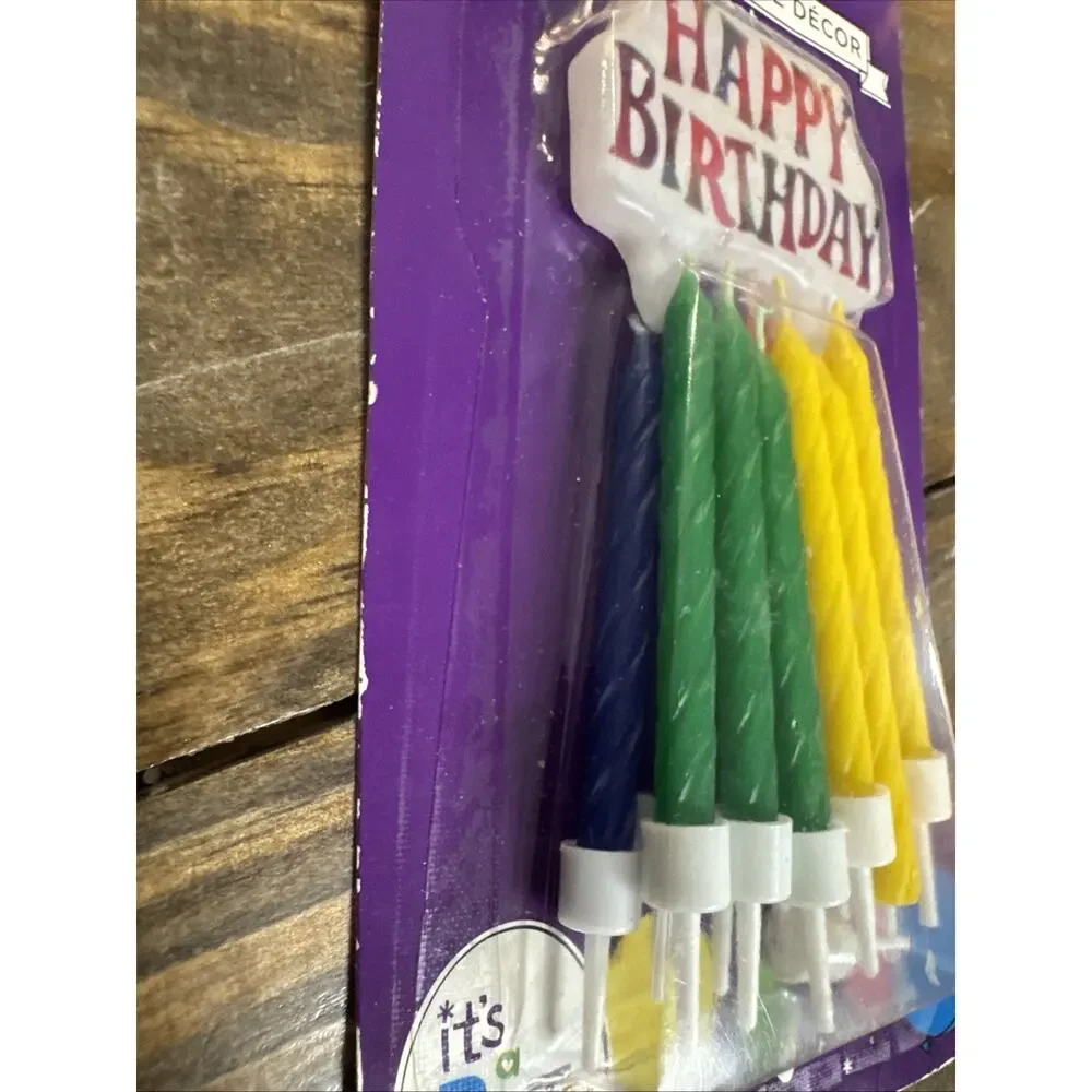 Happy Birthday Candles 13 Count Red Blue Green Yellow